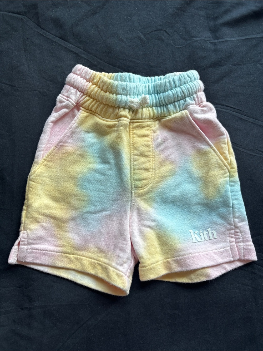 Kith Kids Pastel Tie-Dye Shorts - Pink, Yellow, Blue